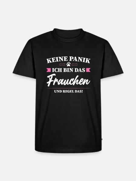 Frauchen Hund Hundebesitzerin Geschenk - Männer Premium Bio T-Shirt - Schwarz