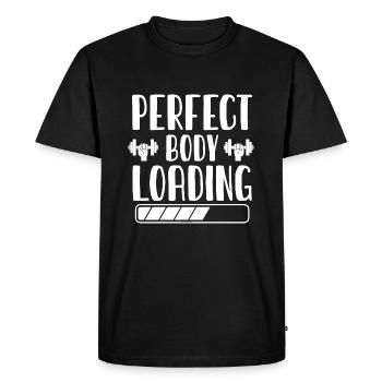 Chargement parfait du corps - T-shirt Premium bio Homme - noir - Devant - Nico (187cm)