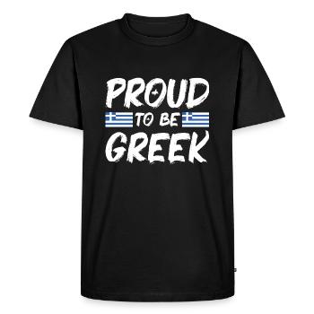 Grèce Drapeau Hellas Athènes Drapeau grec - T-shirt Premium bio Homme - noir - Devant - Nico (187cm)