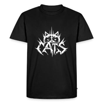 Cats Black Metal Band - Männer Premium Bio T-Shirt - Schwarz - Vorne - Nico (187cm)