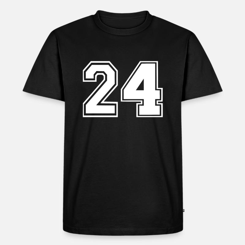 24 - Männer Premium Bio T-Shirt - Schwarz