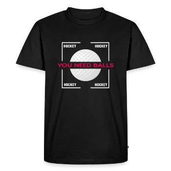 Hockey Hockey Club Joueur de hockey Balle de hockey - T-shirt Premium bio Homme - noir - Devant - Nico (187cm)