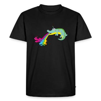 crocodile avec corne, crocodile, crocodile, licorne, - T-shirt Premium bio Homme - noir - Devant - Nico (187cm)