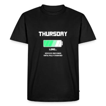 Funny Charging Battery Thursday Hommes Femmes Kids - T-shirt Premium bio Homme - noir - Devant - Nico (187cm)