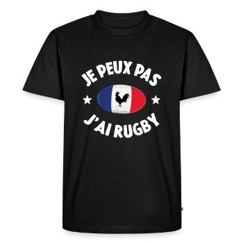 Je Peux Pas J'ai Rugby - T-shirt Premium bio Homme - noir - Devant - Nico (187cm)