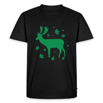 Cerf - Forêt, Nature, Bien-être animal - T-shirt Premium bio Homme - noir - Devant - Nico (187cm)
