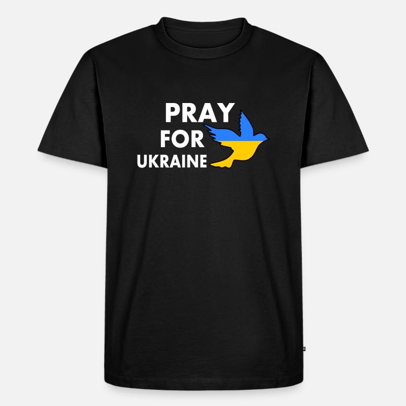 Pray for ukraine - Männer Premium Bio T-Shirt - Schwarz