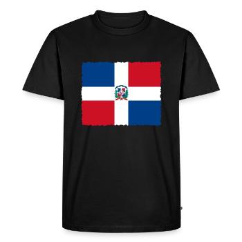 République dominicaine drapeau Dom Rep drapeau Voyage - T-shirt Premium bio Homme - noir - Devant - Nico (187cm)