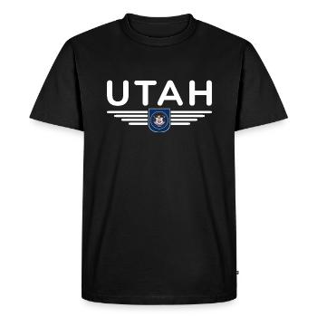 T-shirt Utah Fan – Nature & Liberté - T-shirt Premium bio Homme - noir - Devant - Nico (187cm)