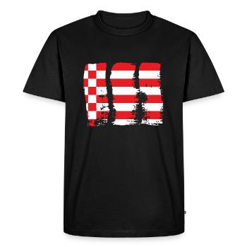 Drapeau de Brême Drapeau de Brême - T-shirt Premium bio Homme - noir - Devant - Nico (187cm)