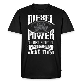 DIESEL POWER - Männer Premium Bio T-Shirt - Schwarz - Vorne - Nico (187cm)