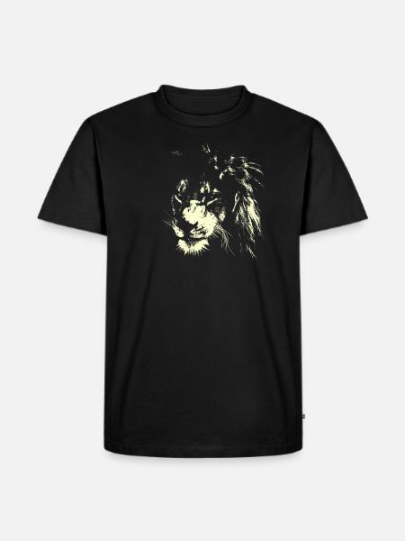 Leo AFRICA CAT SAVANNE - Men's Premium Organic T-Shirt - black