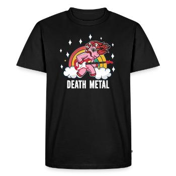 Death Metal Heavy Metal Rock Arc-en-ciel Licorne - T-shirt Premium bio Homme - noir - Devant - Nico (187cm)