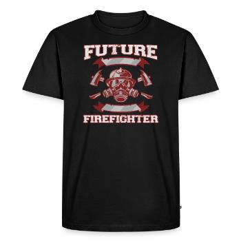 Pompier futur pompier Idée cadeau - T-shirt Premium bio Homme - noir - Devant - Nico (187cm)