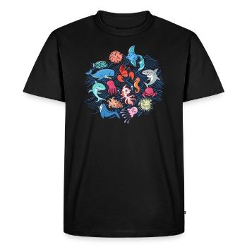 Fish Fishing Fishermen Ocean Fishing Gift Idea - Men's Premium Organic T-Shirt - black - Front - Nico (187cm)