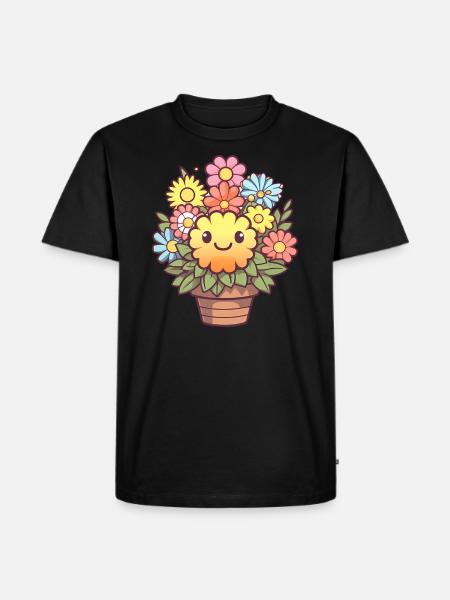 Joli bouquet kawaii - T-shirt Premium bio Homme - noir