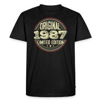1987 Birthday Parties, A Legendary Vintage - Men's Premium Organic T-Shirt - black - Front - Nico (187cm)