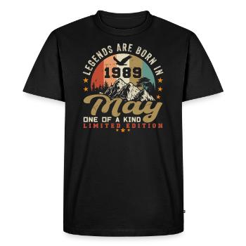May 1989 Birthday Present May 1989 - May 1989 - Men's Premium Organic T-Shirt - black - Front - Nico (187cm)