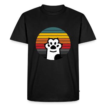 VINTAGE RETRO CAT PAW - Men's Premium Organic T-Shirt - black - Front - Nico (187cm)