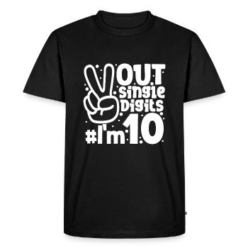 Peace Out Single Digits I'm 10 Years Old Birthday - Men's Premium Organic T-Shirt - black - Front - Nico (187cm)