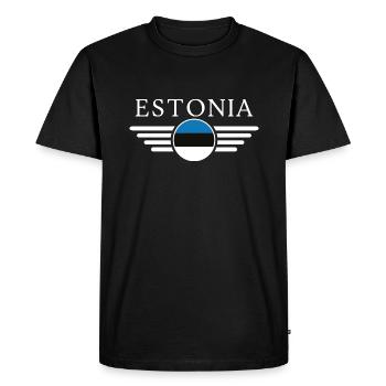 Estonia T-Shirt: Nordic elegance on every shirt - Men's Premium Organic T-Shirt - black - Front - Nico (187cm)