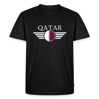Qatar Style Design T-Shirt - Men's Premium Organic T-Shirt - black - Front - Nico (187cm)