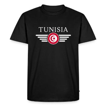 I Love Tunisia, Elegance Style Design T-Shirt - Men's Premium Organic T-Shirt - black - Front - Nico (187cm)