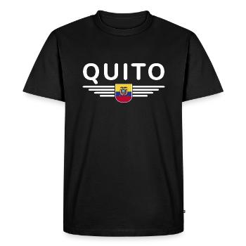 Quito Ecuador Fans T-Shirt Design - Men's Premium Organic T-Shirt - black - Front - Nico (187cm)