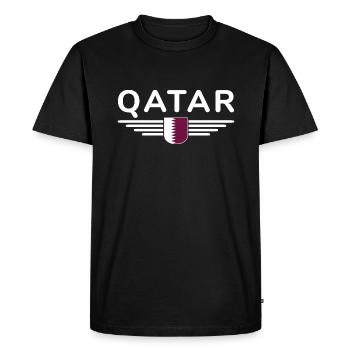 Qatar Design – Exclusive and Modern - Men's Premium Organic T-Shirt - black - Front - Nico (187cm)