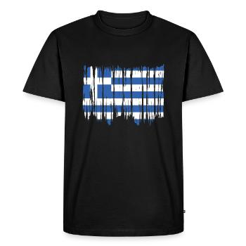 Greece Flag Hellas Athens Greek Flag - Men's Premium Organic T-Shirt - black - Front - Nico (187cm)