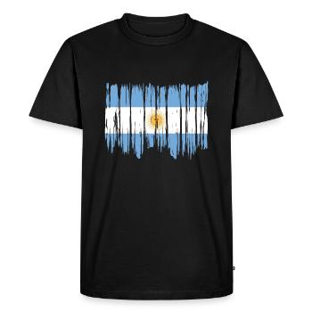 Drapeau de l’Argentine Amérique du Sud Drapeau de l’Argentine - T-shirt Premium bio Homme - noir - Devant - Nico (187cm)