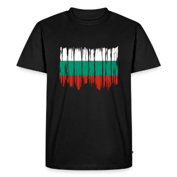 Drapeau de la Bulgarie Drapeau bulgare Sables d’or - T-shirt Premium bio Homme - noir - Devant - Nico (187cm)