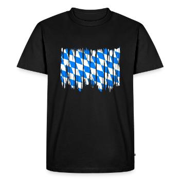 Bavaria Flag Used Look Bavarian Flag Vintage - Men's Premium Organic T-Shirt - black - Front - Nico (187cm)