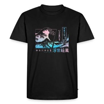 the big wave off Kanagawa, Japan - Men's Premium Organic T-Shirt - black - Front - Nico (187cm)
