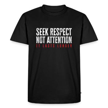 Loyalty, respect, friendship - motivation - Men's Premium Organic T-Shirt - black - Front - Nico (187cm)
