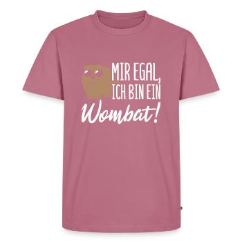 Australia Wombat Marsupial - Men's Premium Organic T-Shirt - mauve - Front - Nico (187cm)
