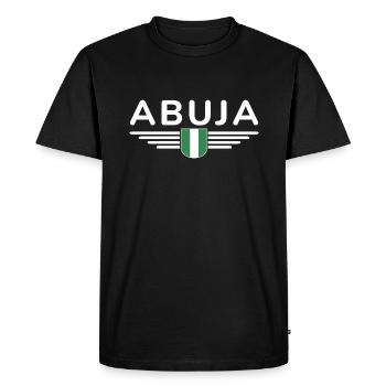 Abuja Design – Fier de la capitale du Nigeria - T-shirt Premium bio Homme - noir - Devant - Nico (187cm)