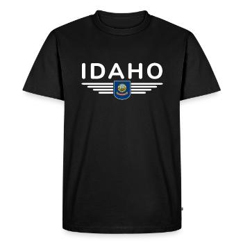 Idaho Fan T-Shirt – Nature & Adventure - T-shirt Premium bio Homme - noir - Devant - Nico (187cm)