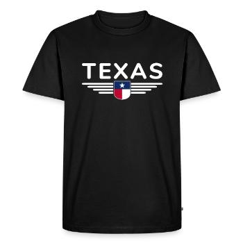Texas Fan T-Shirt – Lone Star Style - Men's Premium Organic T-Shirt - black - Front - Nico (187cm)