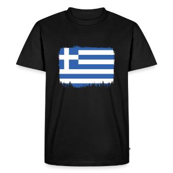 Greece Flag Hellas Athens Greek Flag - Men's Premium Organic T-Shirt - black - Front - Nico (187cm)