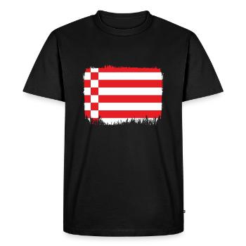 Drapeau de Brême Drapeau de Brême - T-shirt Premium bio Homme - noir - Devant - Nico (187cm)