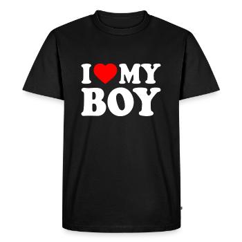 I love my boy - T-shirt Premium bio Homme - noir - Devant - Nico (187cm)