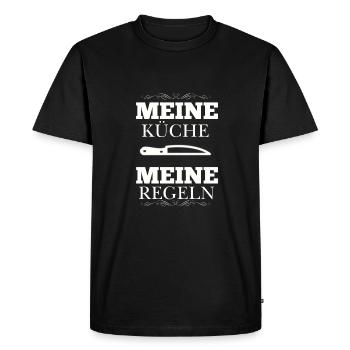 Ma cuisine Mes règles - T-shirt Premium bio Homme - noir - Devant - Nico (187cm)
