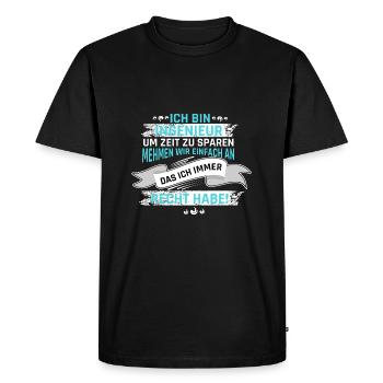Ingenieur - Männer Premium Bio T-Shirt - Schwarz - Vorne - Nico (187cm)
