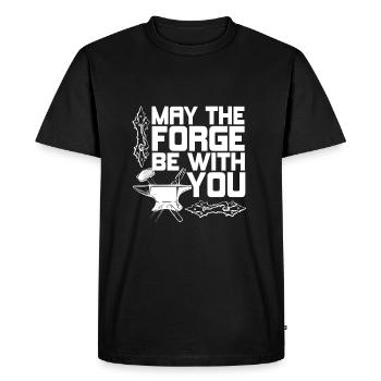 Idée cadeau forgeron contrefacteur serrurier forgeron - T-shirt Premium bio Homme - noir - Devant - Nico (187cm)