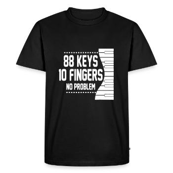 Piano Pianist Organ Keyboard Music Gift - Men's Premium Organic T-Shirt - black - Front - Nico (187cm)