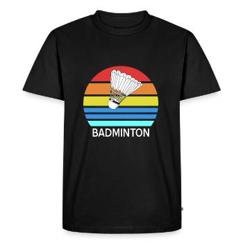 badminton - T-shirt Premium bio Homme - noir - Devant - Nico (187cm)