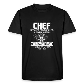 cuisinier - T-shirt Premium bio Homme - noir - Devant - Nico (187cm)