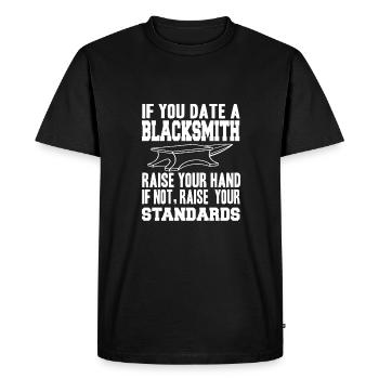 Forgeron - T-shirt Premium bio Homme - noir - Devant - Nico (187cm)