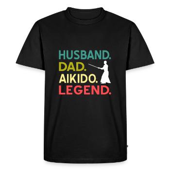Aïkido - T-shirt Premium bio Homme - noir - Devant - Nico (187cm)